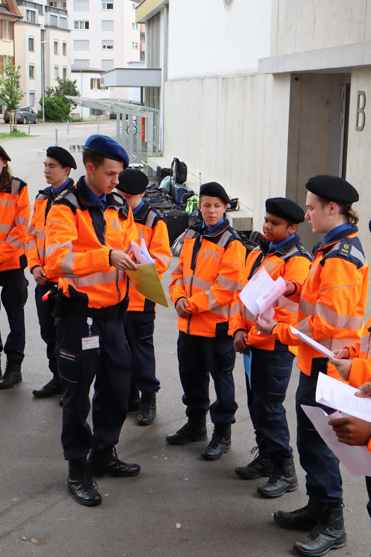 Briefing der Verkehrskadetten im Trainingslager 2025